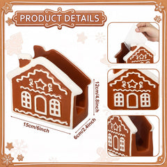 Ceramic Christmas napkin holder with gingerbread house motif