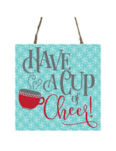 Have a Cup of Cheer Printed Handmade Wood Christmas Ornament Small Sign image 1
