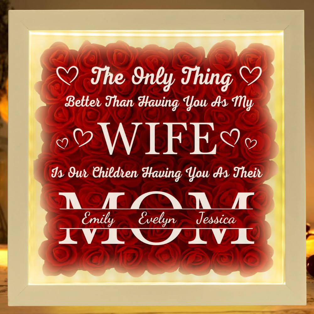 Having You As My Wife Mother's Day Gift shadow box with LED light
