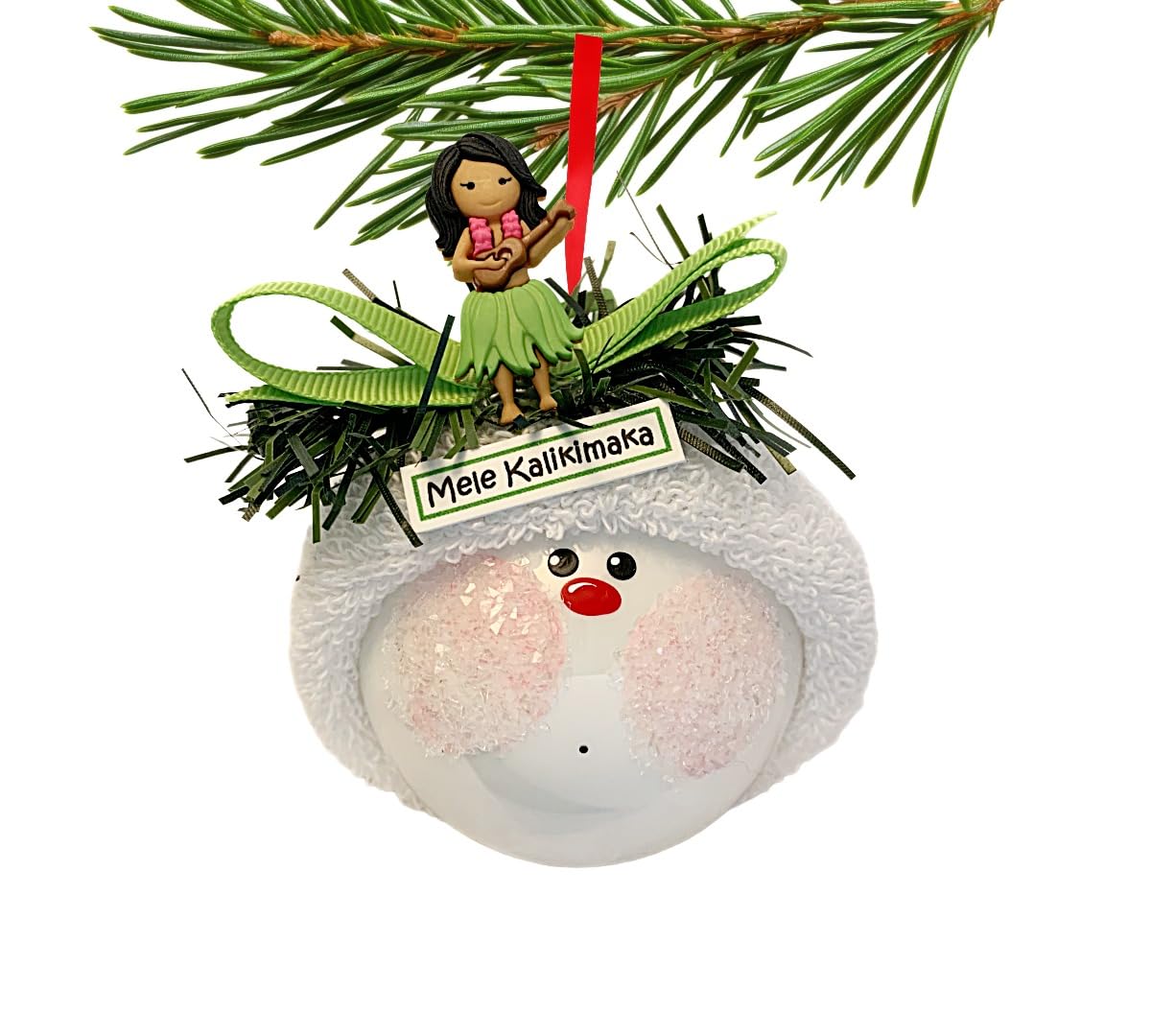 Hawaii Vacation Souvenir Glass Ornament featuring a Hawaiian Hula Girl W188 1483