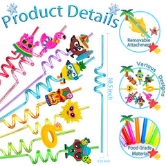 Hawaiian luau themed straws for beach and pool party