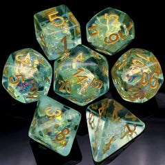 Haxtec DND dice set light ice green polyresin