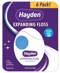 Hayden Expanding Dental Floss Polar Mint 6 Pack Value