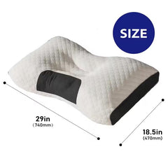Ergonomic cervical neck pillow with 3D knitted cotton massage feel