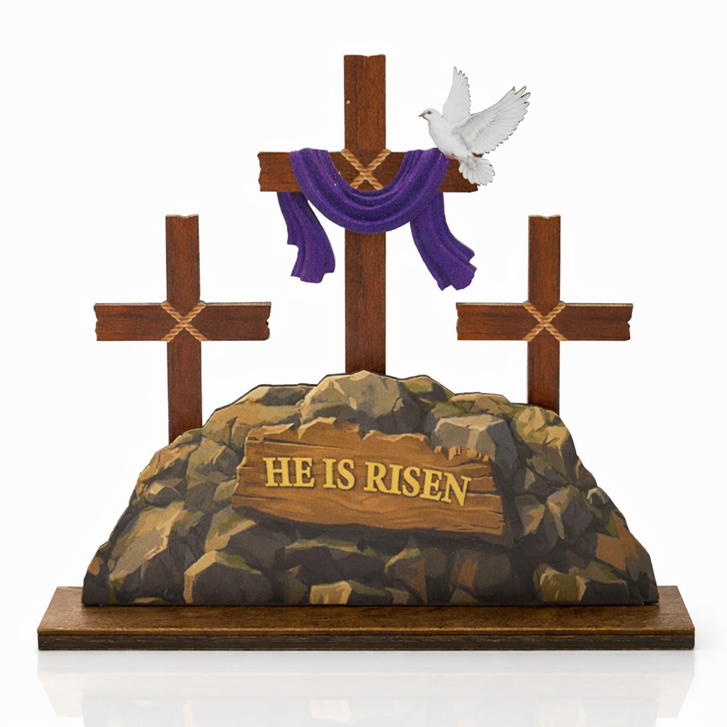 He Is Risen Easter Decorations wooden decor with crosses