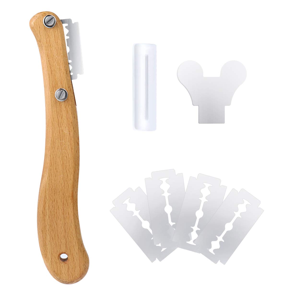 Healeved bread lame with wooden handle