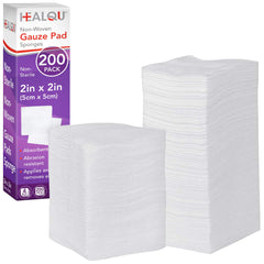 HEALQU gauze pads 2x2 inch 200-pack non-woven sponges
