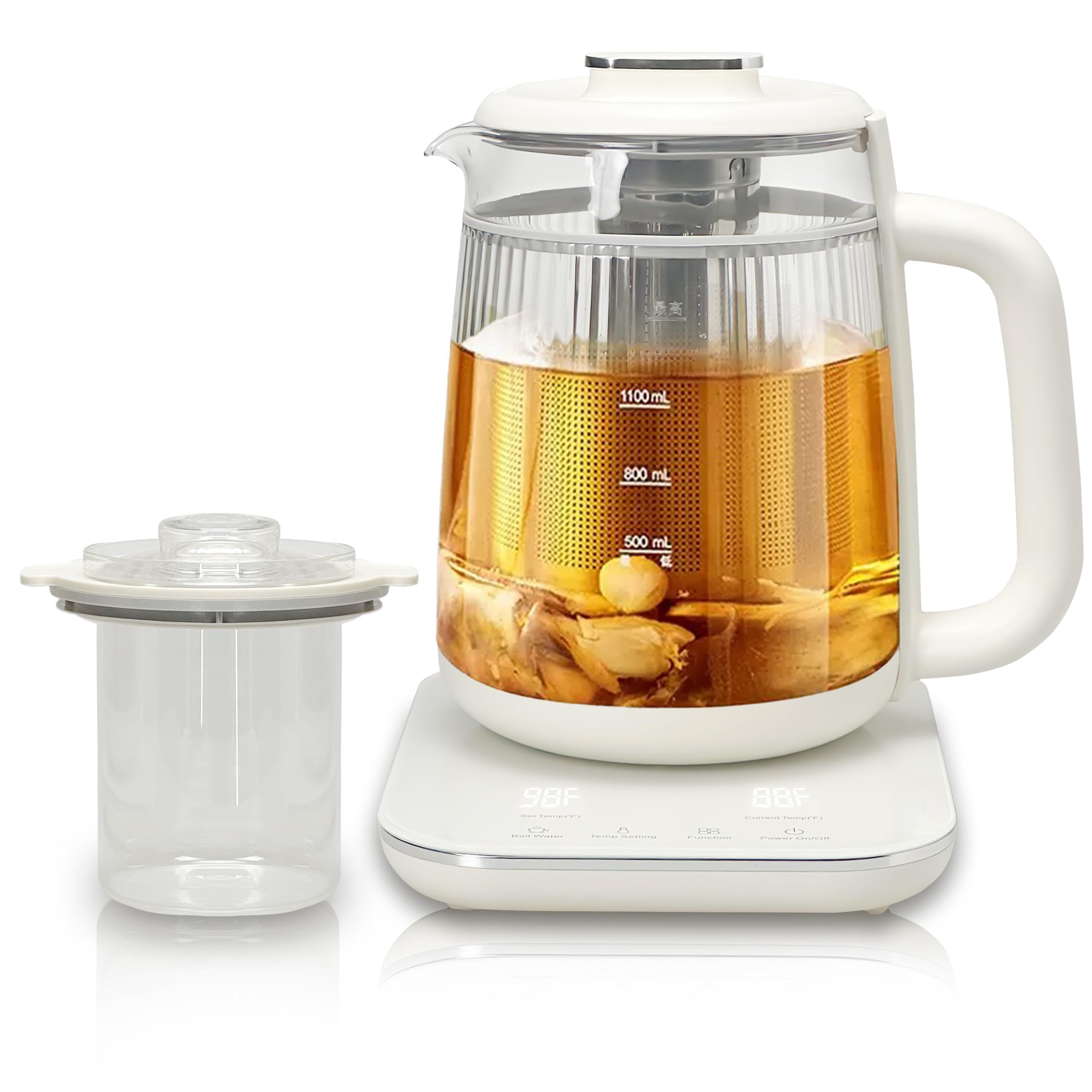 Health Pot 1.5L kettle front view with glass inner pot