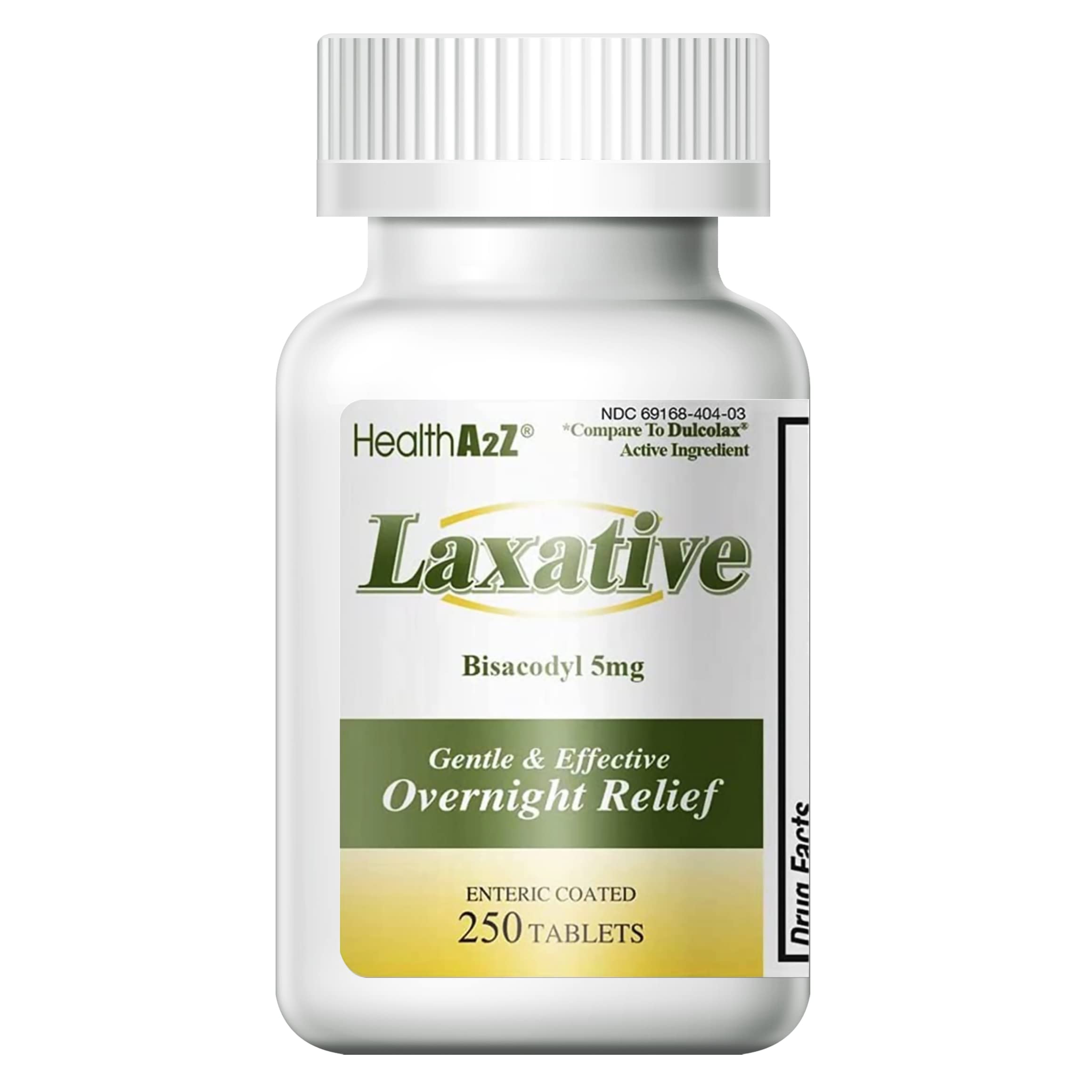 HealthA2Z® Laxative Bisacodyl 5mg bottle label front