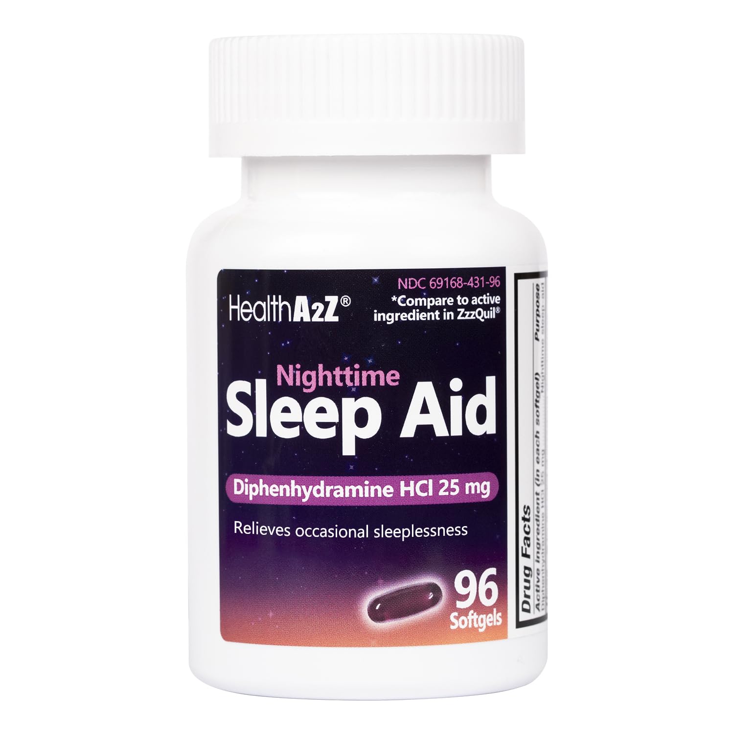 HealthA2Z Sleep Aid bottle with 96 softgels