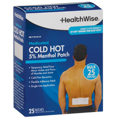 HealthWise 5% menthol patch front view 25 count