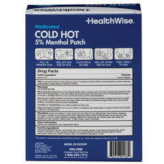 HealthWise cold hot menthol patch resealable pouch