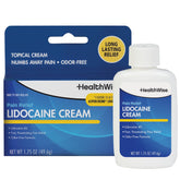 HealthWise lidocaine cream 1.75 oz bottle
