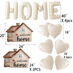 Two custom house foil balloons included in the kit