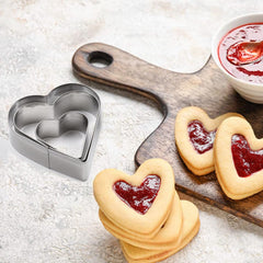 Small heart shaped cookie cutters in five sizes