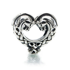 Heart of the Celtic Horses charm bead sterling silver design