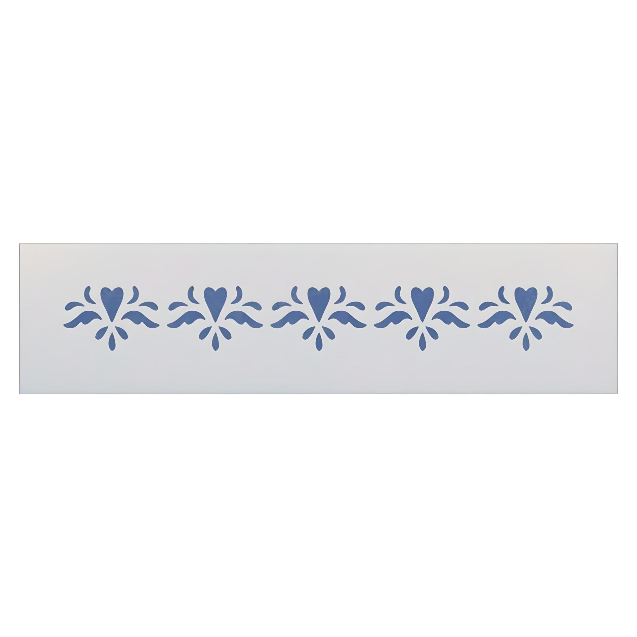 Heart border stencil template by The Artful Stencil 12x1.5 inches