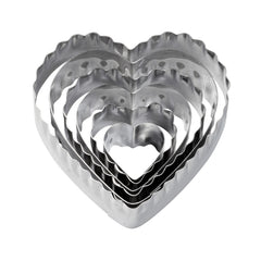 Double-Sided Fondant Cutters Hearts Silver Wilton