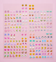 Heart motif sticker earrings for kids