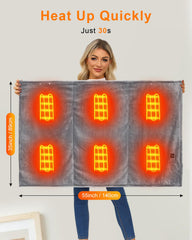 Rechargeable USB wireless heated blanket for camping