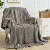 Heated Blanket Electric Throw 50x60 in light gray with ETL FCC safety
