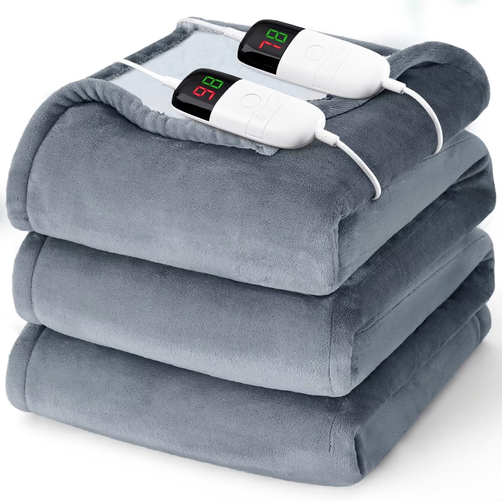 King size heated electric blanket 90x100 dual control with two zones