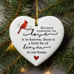 Heaven Tribute Ceramic Heart Keepsake ornament for remembrance