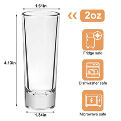 Bulk set of 24 glass shot glasses with foam packaging