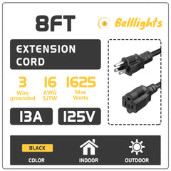 Black heavy duty 16 AWG SJTW extension cord for indoor outdoor use