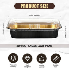 Aluminum pans with lids black and gold color options