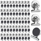 100 pack heavy duty magnetic clips in silver stainless steel