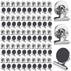 100 pack heavy duty magnetic clips in silver stainless steel