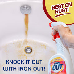 Rust stain remover spray used on tile sinks and toilets