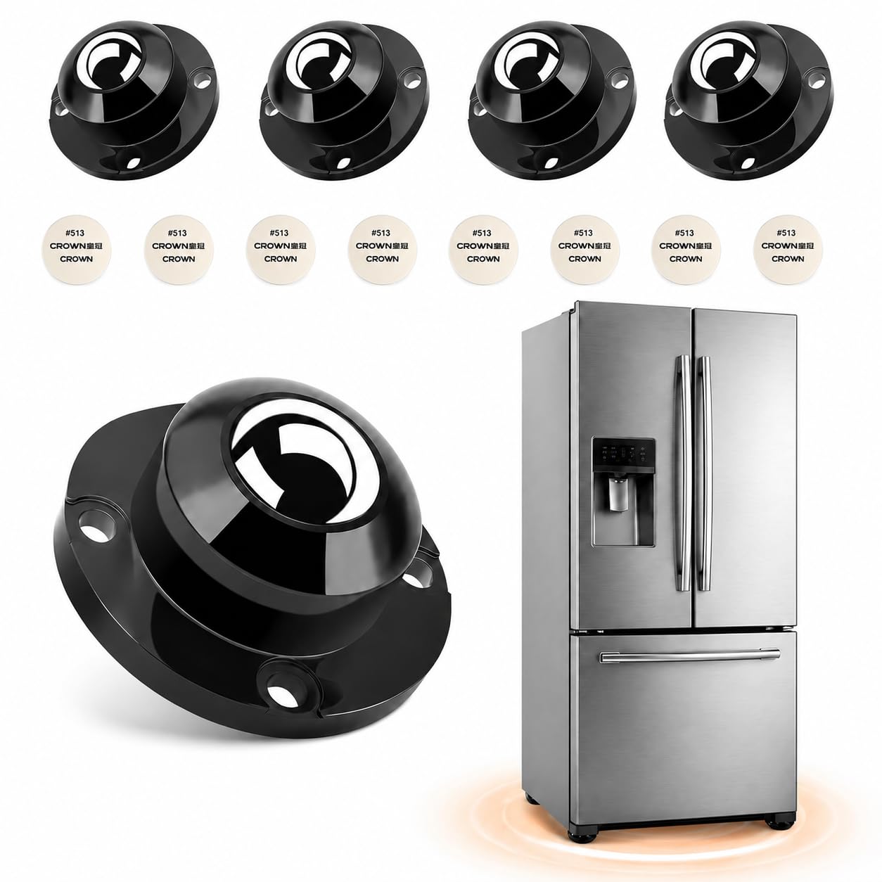 Heavy Duty SS304 self adhesive furniture casters 4 pack