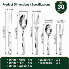Heavy-duty 18/0 stainless steel utensils