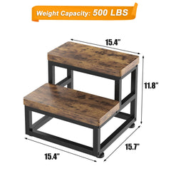 Heavy duty wooden stool with 500 lbs capacity detail