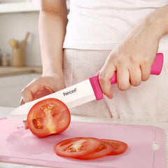 hecef 3-piece ceramic knife set with protective sheath image