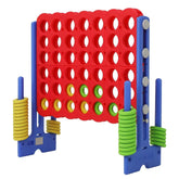 Height adjustable giant 4 connect in a row game blue red setup