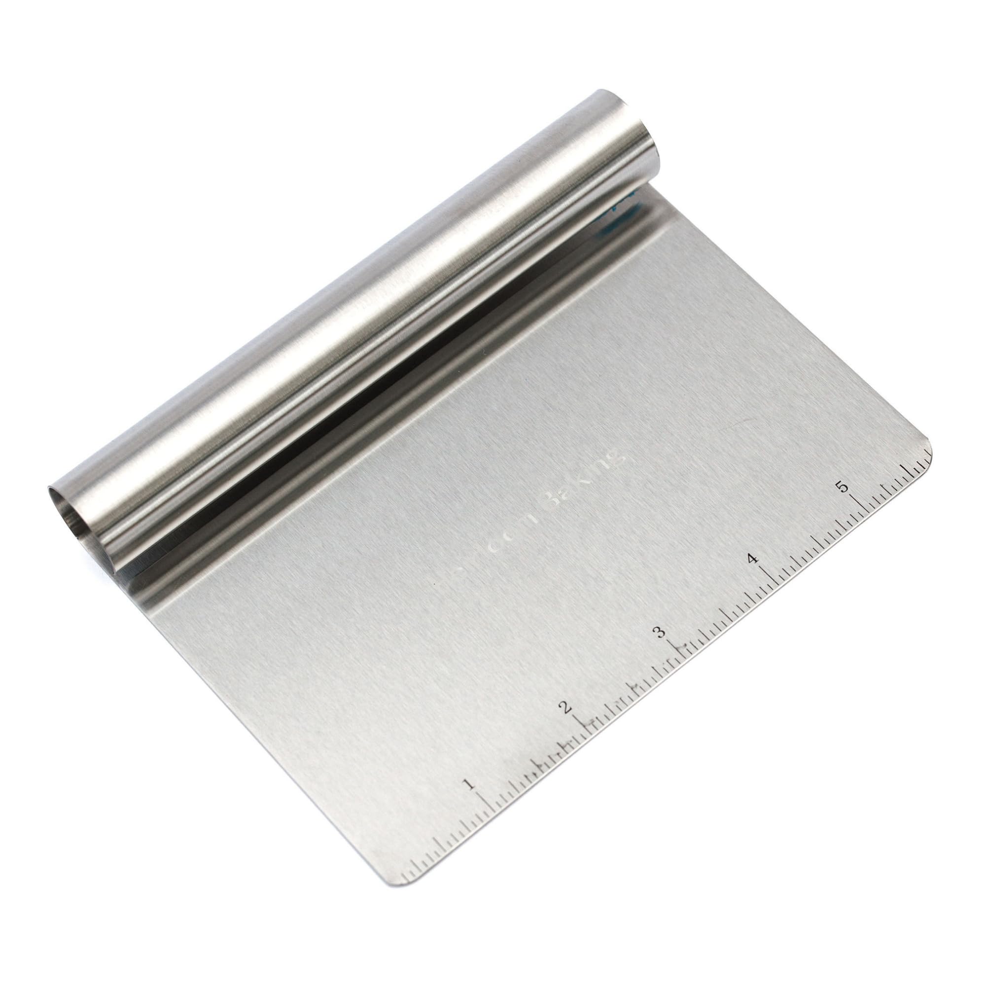 Heirloom bench knife dough scraper stainless steel with ergonomic handle