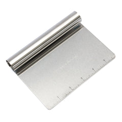Heirloom bench knife dough scraper stainless steel with ergonomic handle
