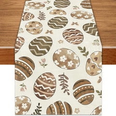 Heirloom Haven Easter Egg Table Runner on farmhouse dining table