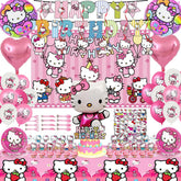 Hello Kitty 147pcs birthday decorations kit with banner backdrop and balloons