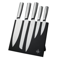 Hell's Kitchen stainless steel knife set 6 piece with magnetic storage board