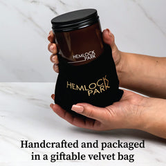 Hemlock Park Palo Santo scented candle packaging