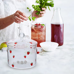 Ergonomic double ear handles on Hemoton glass pot
