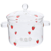 Hemoton glass soup pot with lid