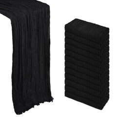 Heneger 12 pack black table runner 23x120 inch