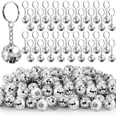 Henoyso 96 Pcs mini disco ball keychains bulk 0.8 inch diameter