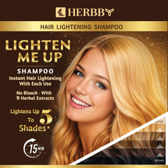 Bleach Free formula labeling on HERBBY shampoo bottle