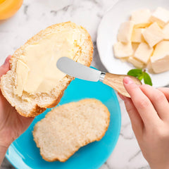 Hetenoyo 4 Pcs cheese spreader knives wooden handles product image